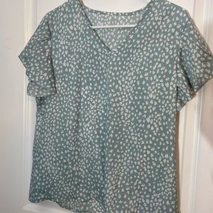 Light Blue and White Top NWOT
